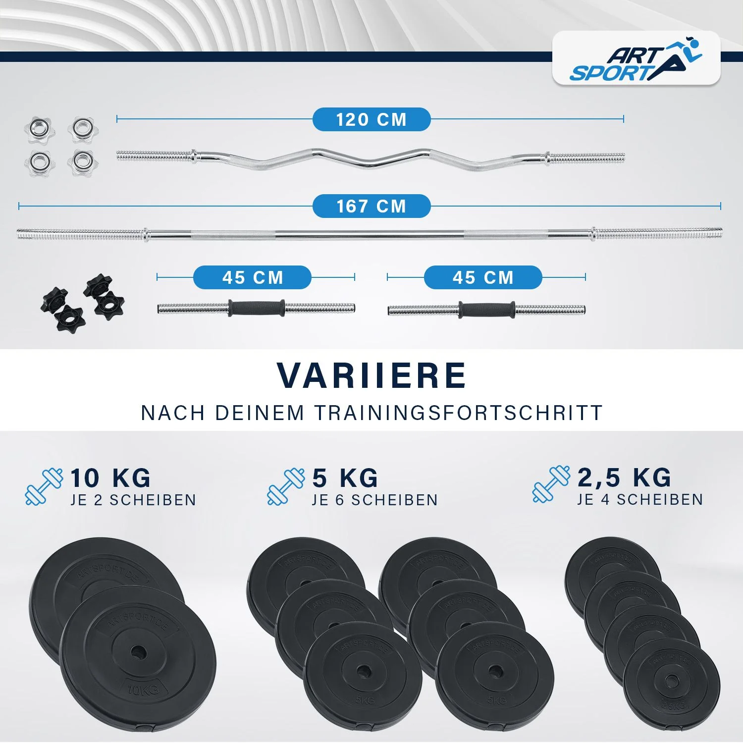 3in1 Hantelset 60kg - Image 10